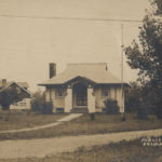 Sepia toned photo of Delmar Free Library in 1925